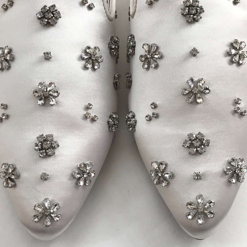 BIRDIES The Dove Satin Mule with Crystal Embellishments Size 8.5 NWT - Picture 11 of 16
